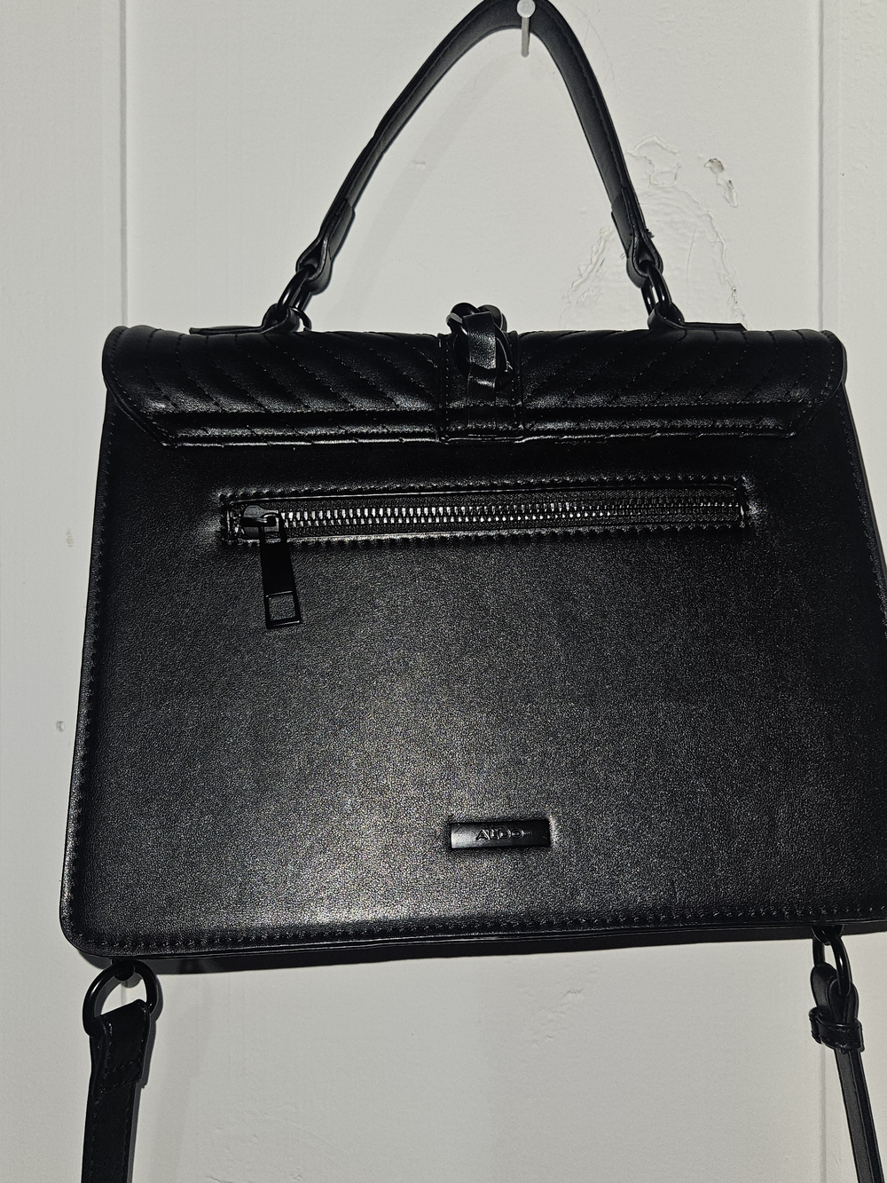 ALDO Quilted Black Chain Top-Handle Shoulder Bag - Picture 5 of 8
